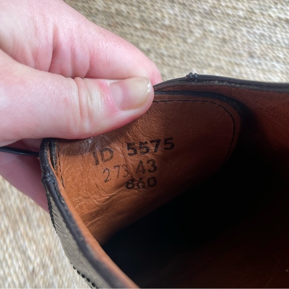 Heyraud Mens Black Leather mSquare Toe Oxford Lace Up Dress Shoe 5575 Size 43 - Picture 7 of 9